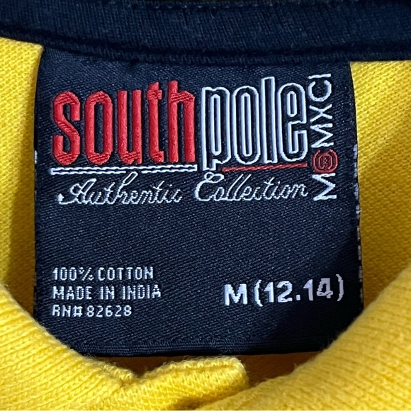 Men’s South Pole Short Sleeve Polo Shirt Embroidered Logo Size Medium Yellow - Picture 3 of 10